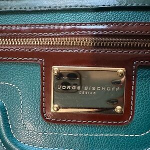 Teal and Brown Women's Bag